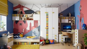 Детская комната Клаксон без машинок (Белый/корпус Клен) в Курагино - kuragino.katalogmebeli.com | фото