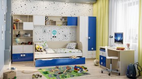 Детская комната Скай Люкс (Синий/Белый/корпус Клен) в Курагино - kuragino.katalogmebeli.com | фото