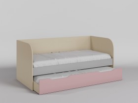 Диван-кровать Грэйси (Розовый/Серый/корпус Клен) в Курагино - kuragino.katalogmebeli.com | фото