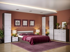 Спальня Нэнси (Венге/Белый глянец) в Курагино - kuragino.katalogmebeli.com | фото