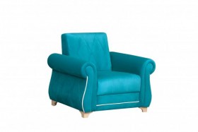 Кресло для отдыха "Порто" (велюр киви бирюза / микровельвет крем) в Курагино - kuragino.katalogmebeli.com | фото 1