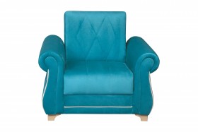 Кресло для отдыха "Порто" (велюр киви бирюза / микровельвет крем) в Курагино - kuragino.katalogmebeli.com | фото 3