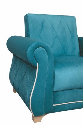 Кресло для отдыха "Порто" (велюр киви бирюза / микровельвет крем) в Курагино - kuragino.katalogmebeli.com | фото 5
