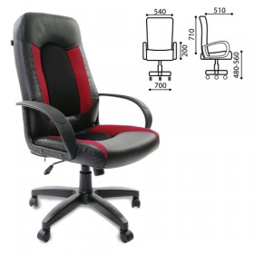 Кресло офисное BRABIX Strike EX-525 (черно-красный) в Курагино - kuragino.katalogmebeli.com | фото