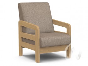 Кресло отдыха Вега-34 (бук лак/UNO CARAMEL) в Курагино - kuragino.katalogmebeli.com | фото