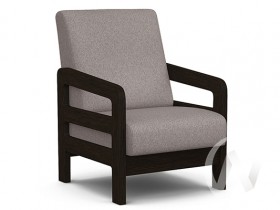 Кресло отдыха Вега-34 (венге лак/UNO ROSY-GREY) в Курагино - kuragino.katalogmebeli.com | фото 1