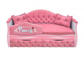Кровать 160 серии Иллюзия 2 ящика 36 Розовый (мягкий бортик/подушки) в Курагино - kuragino.katalogmebeli.com | фото