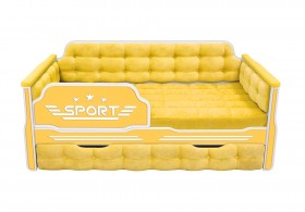 Кровать 180 серии Спорт 1 ящик 74 Жёлтый (мягкие боковые накладки) в Курагино - kuragino.katalogmebeli.com | фото