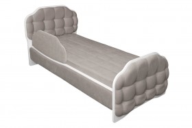 Кровать 190 Атлет Lux 96 Серый (мягкий бортик) в Курагино - kuragino.katalogmebeli.com | фото 1