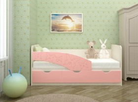 Кровать Бабочки 1,6м (Розовый металлик) в Курагино - kuragino.katalogmebeli.com | фото 1