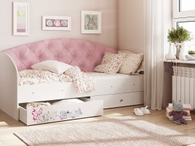 Кровать детская Эльза Белый/Розовый в Курагино - kuragino.katalogmebeli.com | фото