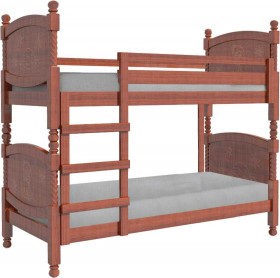 Кровать двухъярусная Валерия из массива сосны 800*1890 Орех в Курагино - kuragino.katalogmebeli.com | фото