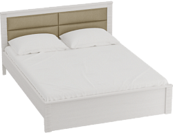 Кровать Элана 1600 с основанием Бодега белая в Курагино - kuragino.katalogmebeli.com | фото