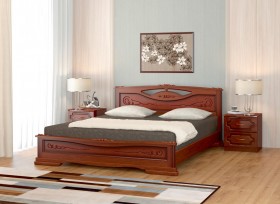 Кровать Карина-7 из массива сосны 1400*2000 Орех в Курагино - kuragino.katalogmebeli.com | фото