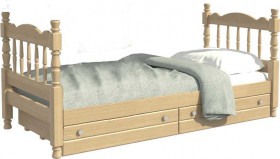 Кровать одинарная Аленка из массива сосны 800*1890 Сосна в Курагино - kuragino.katalogmebeli.com | фото