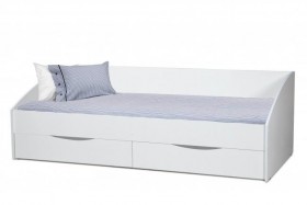 Кровать одинарная "Фея - 3" (симметричная) New/(белый / белый / ДВПО: белый) в Курагино - kuragino.katalogmebeli.com | фото