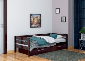 Кровать одинарная ГЛОРИЯ из массива сосны  900*2000 (Орех Тёмный) в Курагино - kuragino.katalogmebeli.com | фото