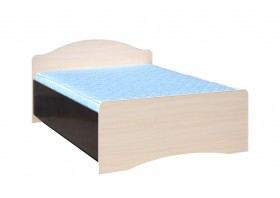 Кровать полуторная 1200-1 без матраса (круглые спинки) Венге/Дуб выбеленный в Курагино - kuragino.katalogmebeli.com | фото