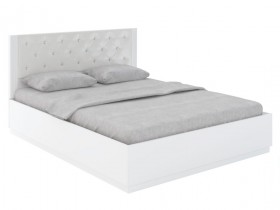 Кровать с ПМ М25 Спальня Тиффани (белый текстурный) в Курагино - kuragino.katalogmebeli.com | фото