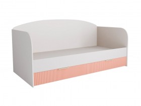 Кровать с ящиками ДКД 2000.1 Лавис (Белый софт/Персик софт/корпус Белый) в Курагино - kuragino.katalogmebeli.com | фото