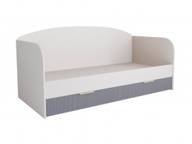 Кровать с ящиками ДКД 2000.1 Лавис (Белый софт/Серый Эмалит/корпус Белый) в Курагино - kuragino.katalogmebeli.com | фото
