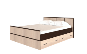 Кровать Сакура с настилом и ящиками 1,4 (Венге/Лоредо) в Курагино - kuragino.katalogmebeli.com | фото