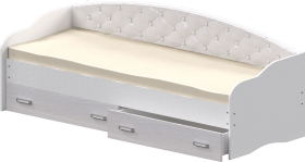 Кровать Софа-7 с мягкой спинкой (800х2000) Белый в Курагино - kuragino.katalogmebeli.com | фото