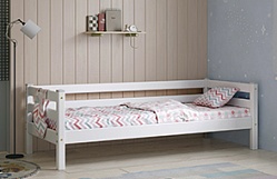 Кровать Соня Вариант 2 с задней защитой Белый полупрозрачный в Курагино - kuragino.katalogmebeli.com | фото