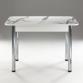 Кухонный стол 1100*700/400 ф 2 Пластик, мрамор белый в Курагино - kuragino.katalogmebeli.com | фото