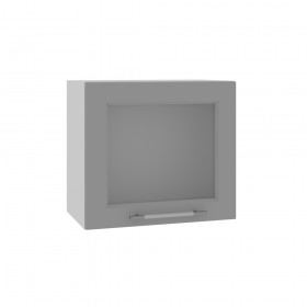 Квадро ВПГС 500 шкаф верхний горизонтальный со стеклом высокий (Железо/корпус Серый) в Курагино - kuragino.katalogmebeli.com | фото