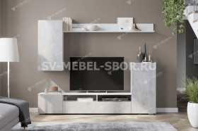 Мебель для гостиной МГС 4 (Белый/Цемент светлый) в Курагино - kuragino.katalogmebeli.com | фото