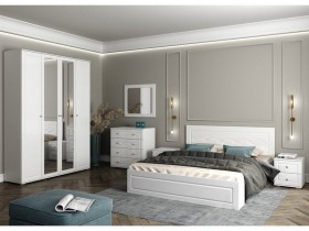 Модульная спальня Барселона (Белый/Белый глянец) в Курагино - kuragino.katalogmebeli.com | фото