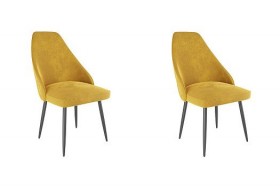 Набор стульев Милан 2 шт (желтый велюр/черный) в Курагино - kuragino.katalogmebeli.com | фото