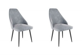 Набор стульев Милан 2 шт (серый велюр/черный) в Курагино - kuragino.katalogmebeli.com | фото