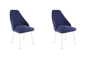 Набор стульев Милан 2 шт (синий велюр/белый) в Курагино - kuragino.katalogmebeli.com | фото