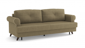 Оливер / диван - кровать 3-х местн. (еврокнижка) (велюр велутто коричневый 23 в Курагино - kuragino.katalogmebeli.com | фото