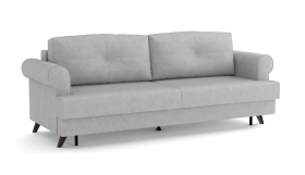 Оливер / диван - кровать 3-х местн. (еврокнижка) (велюр велутто серебряный 52 в Курагино - kuragino.katalogmebeli.com | фото
