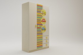 Шкаф 3-х створчатый с ящиками Клаксон (Бежевый/корпус Клен) в Курагино - kuragino.katalogmebeli.com | фото