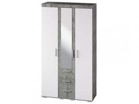 Шкаф 3-х створчатый ШК-30 МС Инстайл (бетон/белый) в Курагино - kuragino.katalogmebeli.com | фото