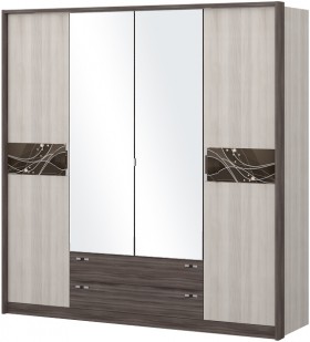 Шкаф четырехстворчатый с зеркалом Шк69.1 Николь в Курагино - kuragino.katalogmebeli.com | фото