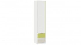 Шкаф для белья комбинированный «Сканди» Дуб Гарден/Белый/Зеленый в Курагино - kuragino.katalogmebeli.com | фото