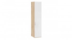 Шкаф для белья с 1 глухой дверью «Эмбер» Яблоня Беллуно/Белый глянец в Курагино - kuragino.katalogmebeli.com | фото