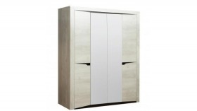 Шкаф для одежды "Лючия" (4-х дв.) (венге / белый) в Курагино - kuragino.katalogmebeli.com | фото