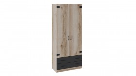 Шкаф для одежды комбинированный «Окланд» (Фон Черный/Дуб Делано) в Курагино - kuragino.katalogmebeli.com | фото