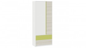 Шкаф для одежды комбинированный «Сканди» Дуб Гарден/Белый/Зеленый в Курагино - kuragino.katalogmebeli.com | фото