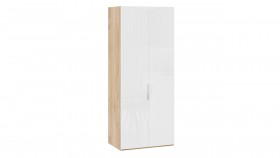 Шкаф для одежды с 2 глухими дверями «Эмбер» Яблоня Беллуно/Белый глянец в Курагино - kuragino.katalogmebeli.com | фото