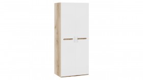Шкаф для одежды с 2-мя дверями «Фьюжн» Дуб Делано/Белый глянец в Курагино - kuragino.katalogmebeli.com | фото