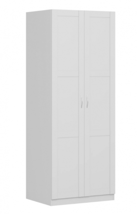 Шкаф двухдверный Пегас сборный белый в Курагино - kuragino.katalogmebeli.com | фото
