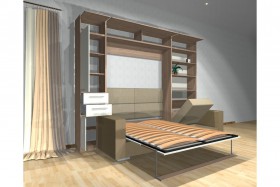 Шкаф-кровать с диваном Каролина в Курагино - kuragino.katalogmebeli.com | фото 3
