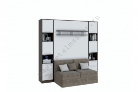 Шкаф-кровать с диваном БЕЛА с полкой ножкой в Курагино - kuragino.katalogmebeli.com | фото 2